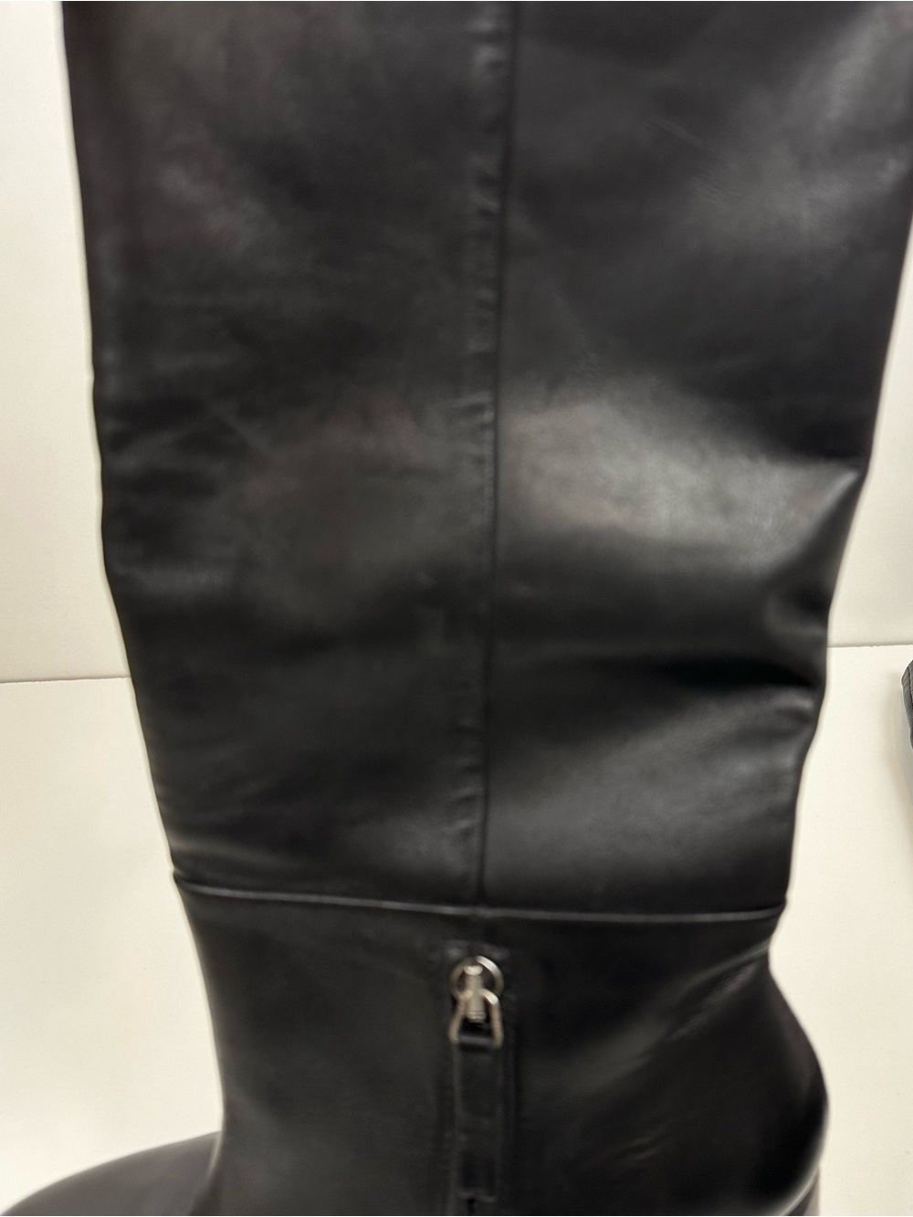 Zara Knee High Block Heel Leather Boot - Picture 7 of 12